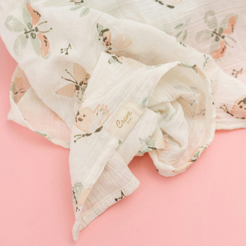 Parker Cotton Muslin Swaddle Blanket Set (Butterfly, Set of 2)