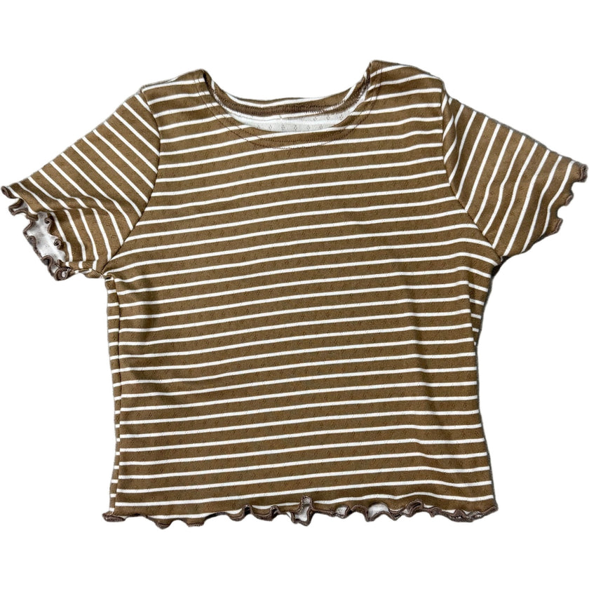 Girls Stripe Short Sleeve Top, Stripes