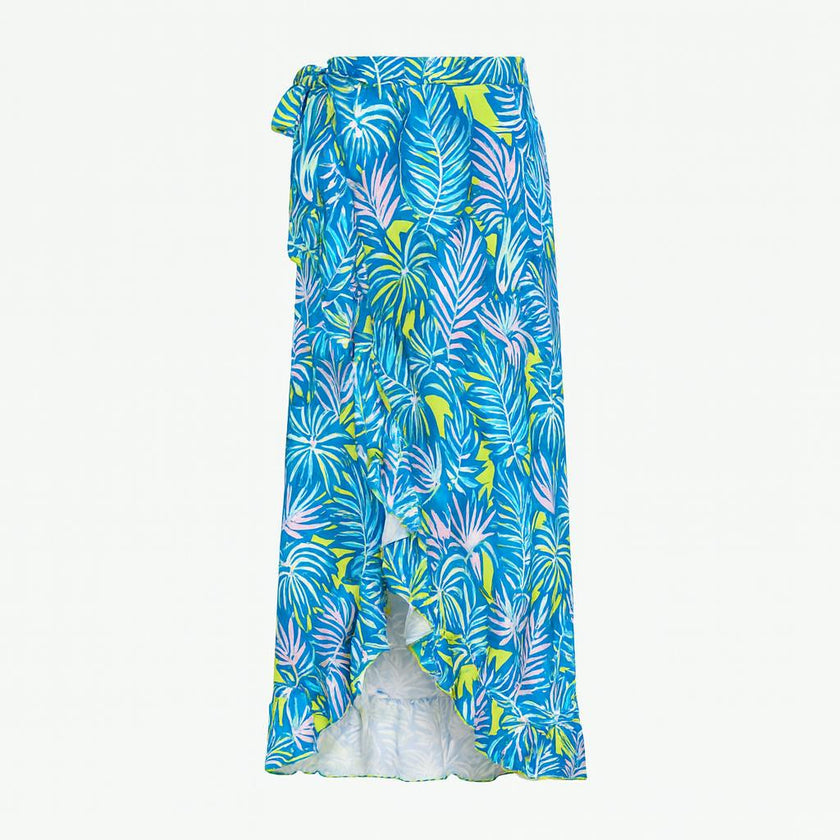 Girl's Wrap Skirt - Palm Neon Print