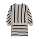 Beige Striped Sweatshirt Dress