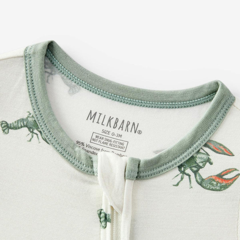 Mint Lobster Luxe Stretch Zipper Pajama