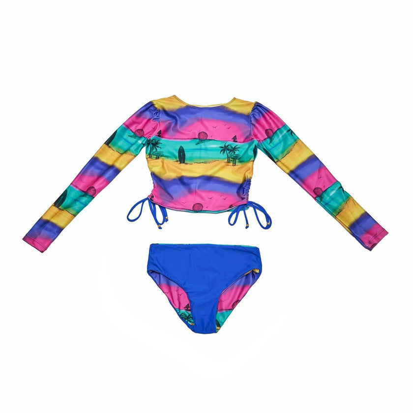 Girls Bikini Set (Side Tie Top & Reversible Bottoms) – Camp Cove