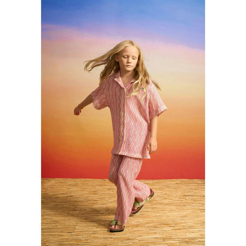 WAVY KNIT PANTS PINK