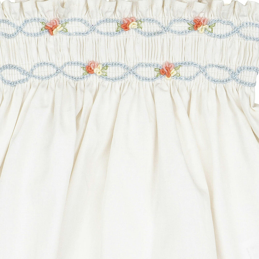 Embroidered Flutter Set in Ivory