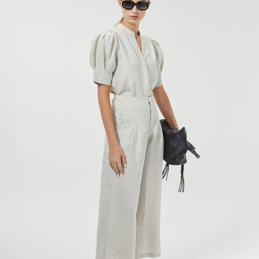 Culotte Linen Pants - Natural