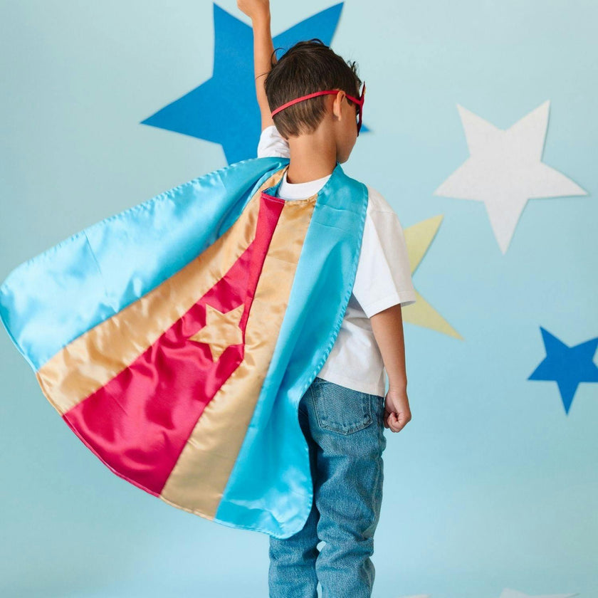 Gold Champion Superhero Cape & Mask Set