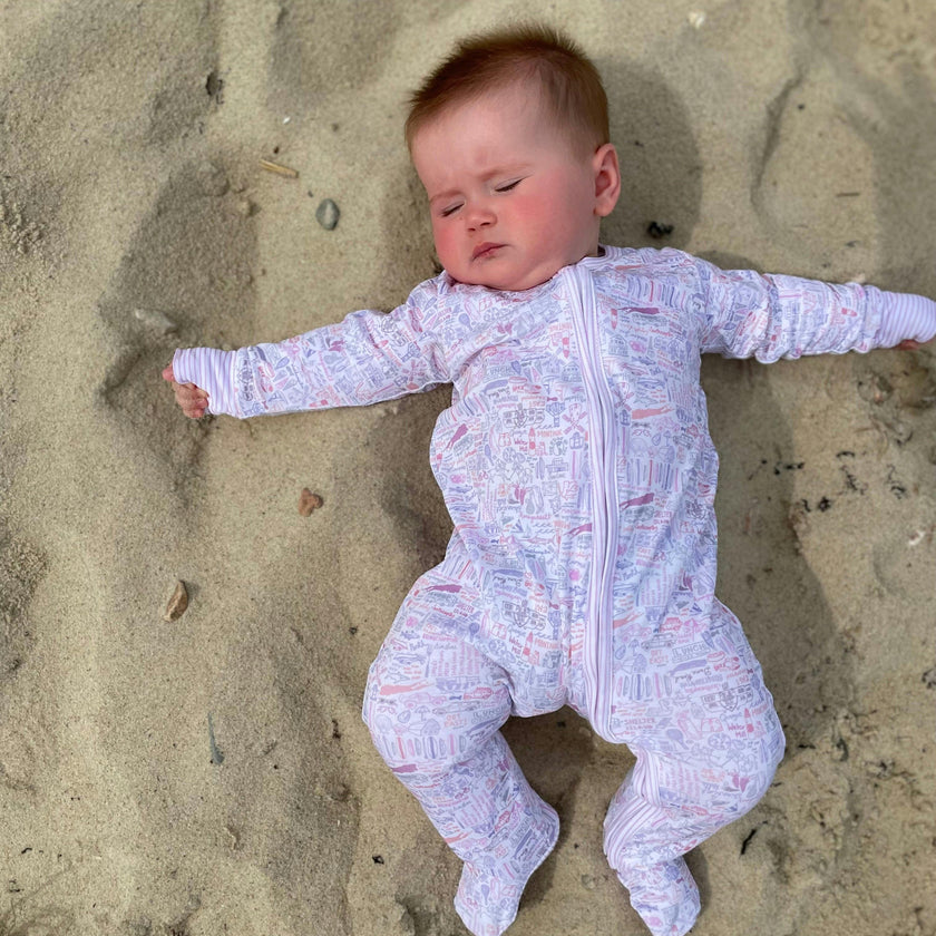 Hamptons Zip Baby Onesie