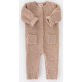 Fuzzy Long Sleeve Buttoned Romper