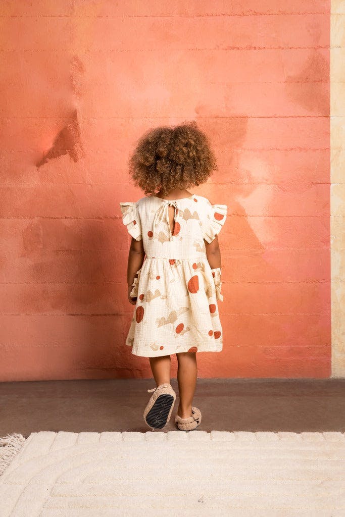 Girls Fit-N-Flare Box Pleats Sleeve Pocket Dress
