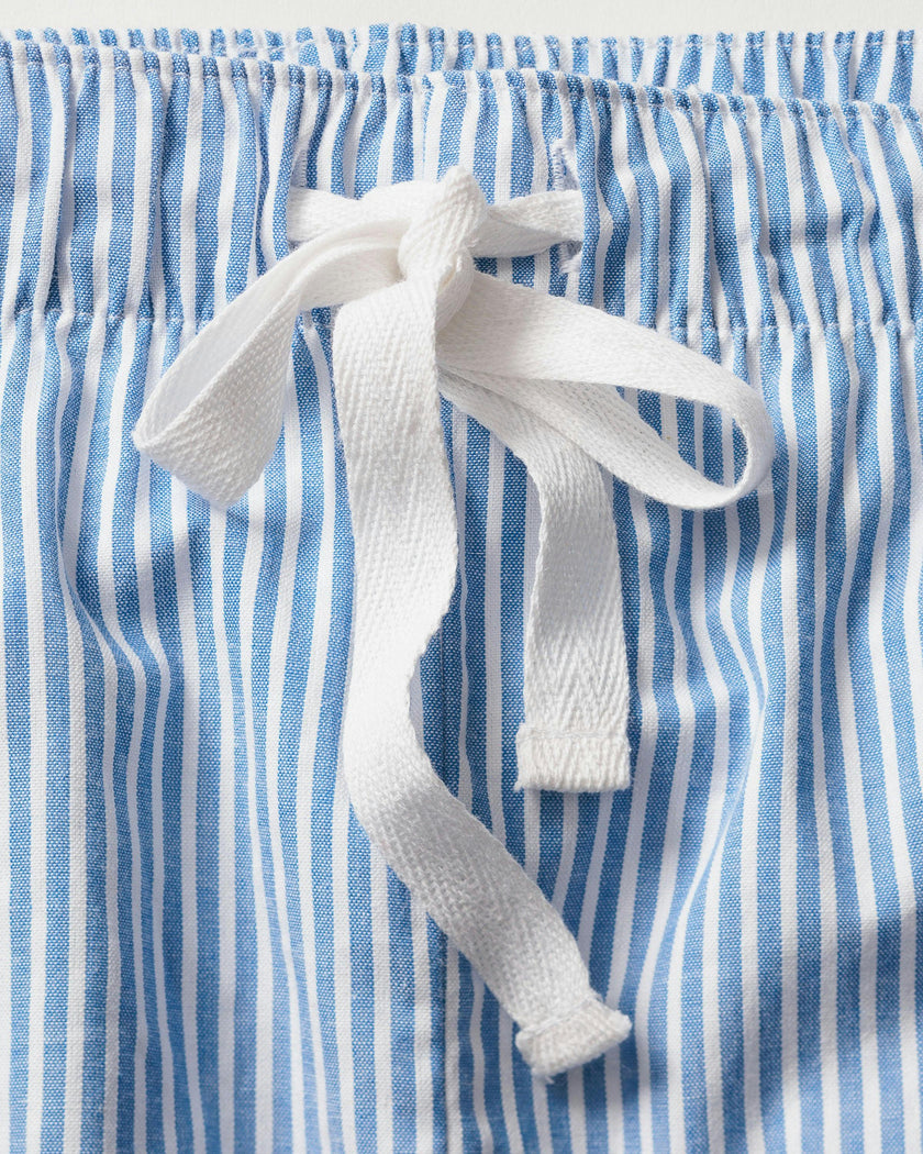 Women's Twill Pajama Set in French Blue Heritage Stripe