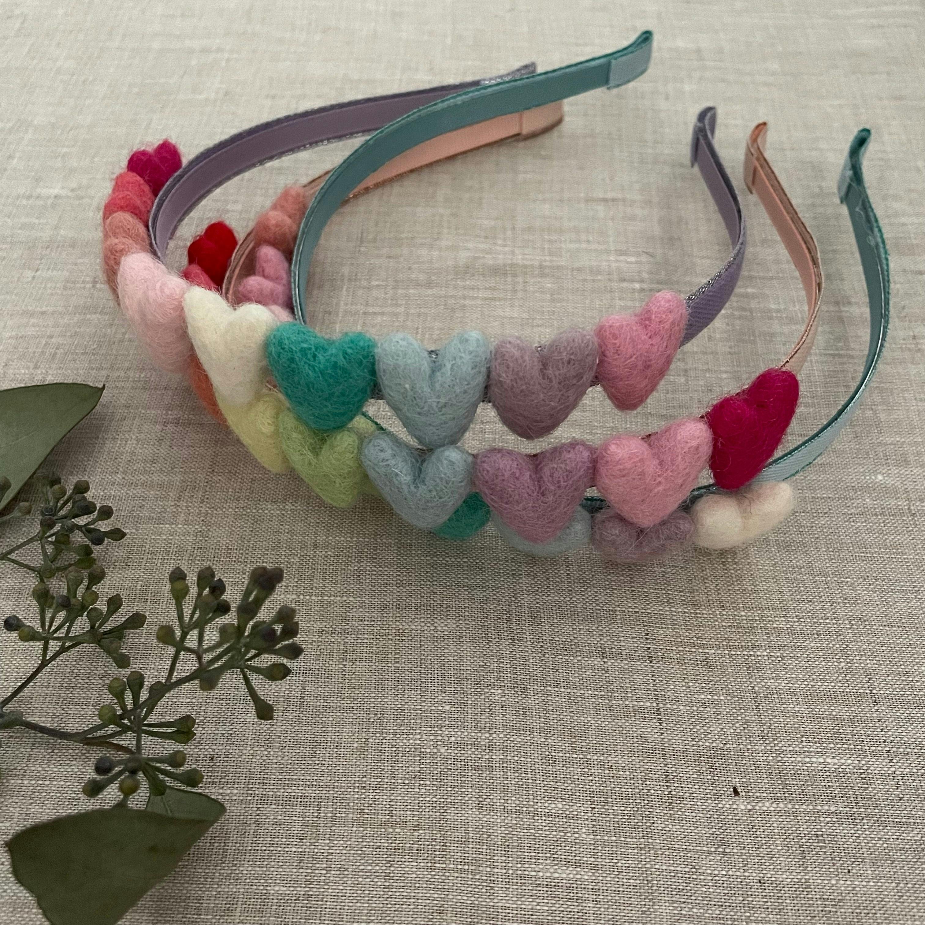 Rainbow Hearts Headband, Purple