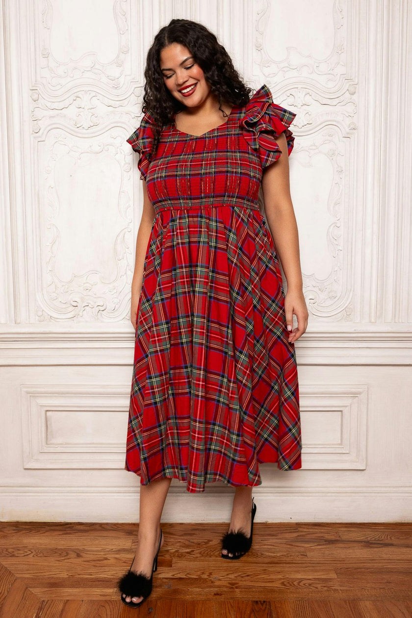 Hattie Dress in Holiday Plaid