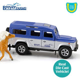 Breyer Horses - Breyer Farms 1:32 Scale Land Rover and Tag-a-Long Trailer Playset w/ 2 Stablemates Horses