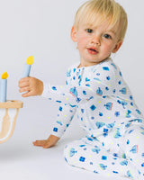 The Organic Zipper Footie [Happy Hanukkah]