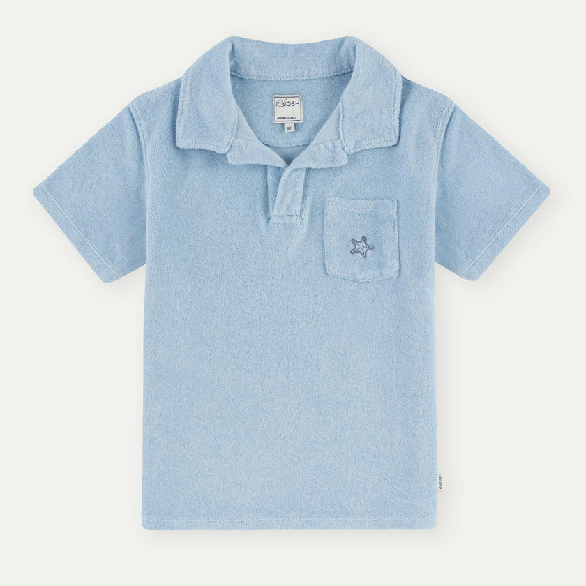 Terry Cotton Polo Shirt, Blue