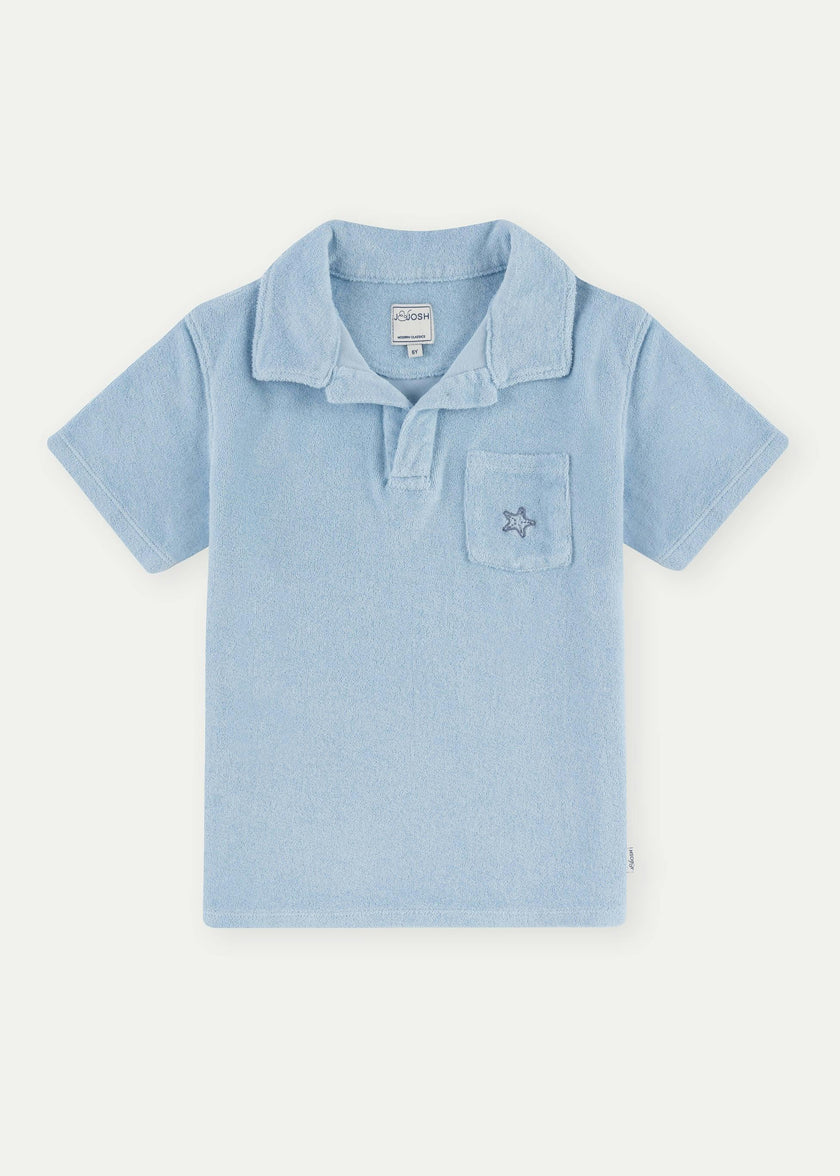 Terry Cotton Polo Shirt, Blue