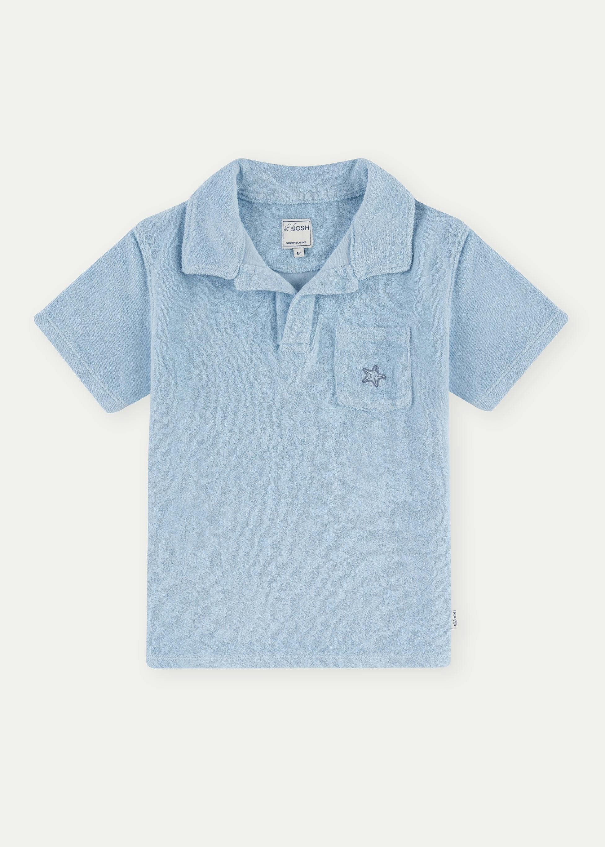 Terry Cotton Polo Shirt, Blue