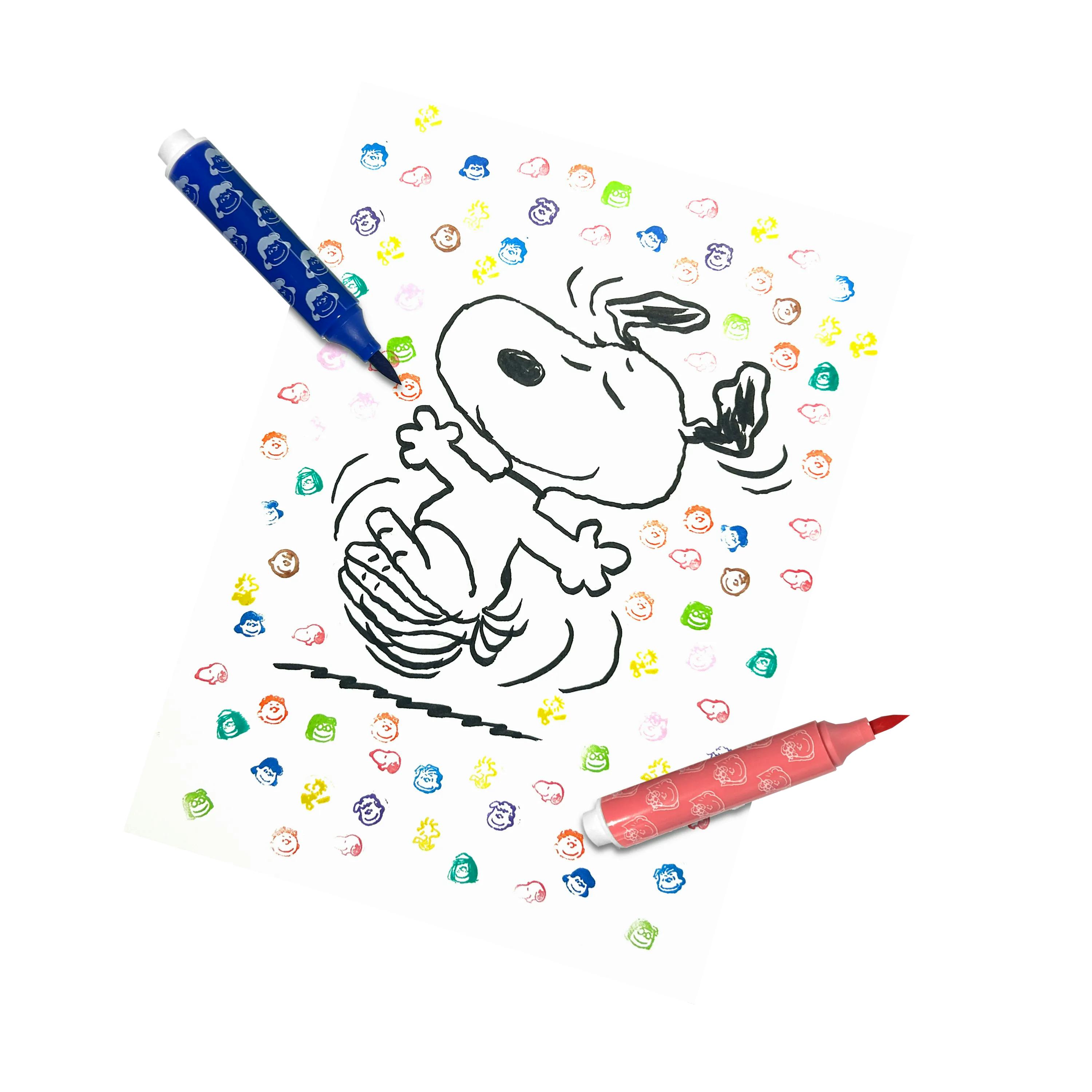 OOLY x Peanuts Double-Ended Brush & Stamp Markers - Set of 12