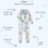 SHAWN Snug-fit Footless Baby Pajamas for Boys & Girls