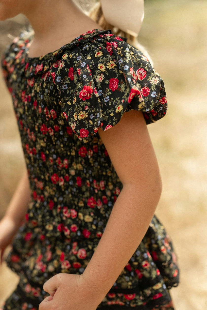 Mini Annalise Top in Obsidian Vintage Poppies