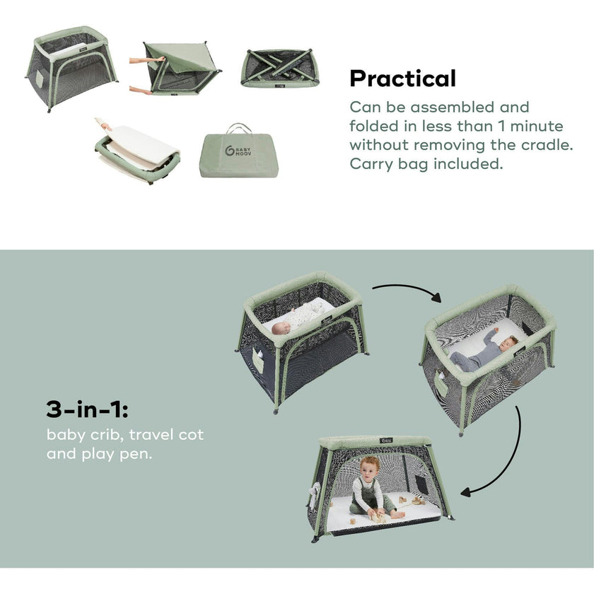 Moov and Comfy 3-in-1 Travel Crib and Play Yard