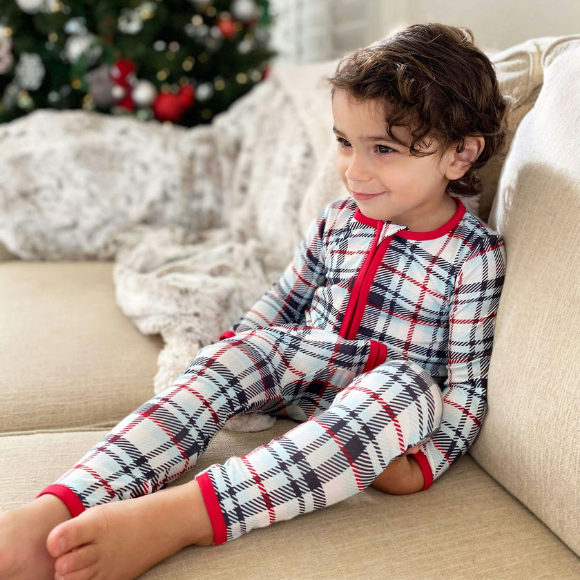 Original Holiday Plaid Bamboo Convertible Footie