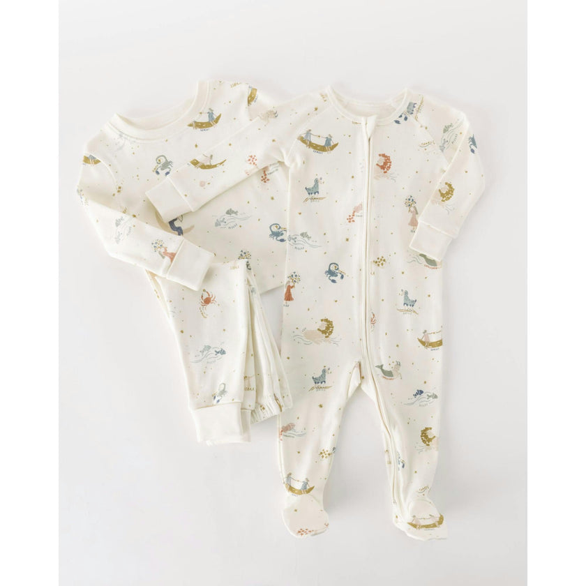 Ribbed Toddler Pajama, White