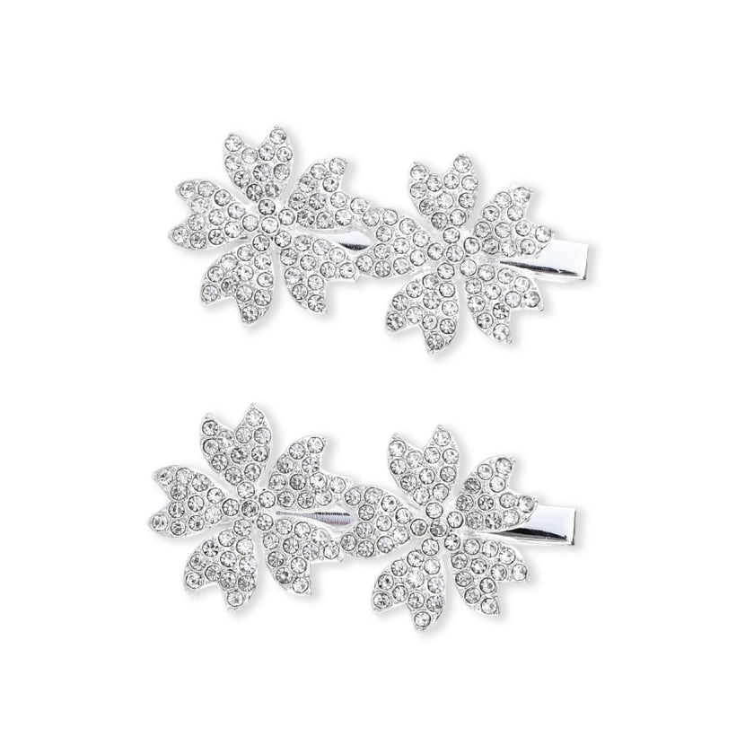 Crystal Petal Hair Pin Trio