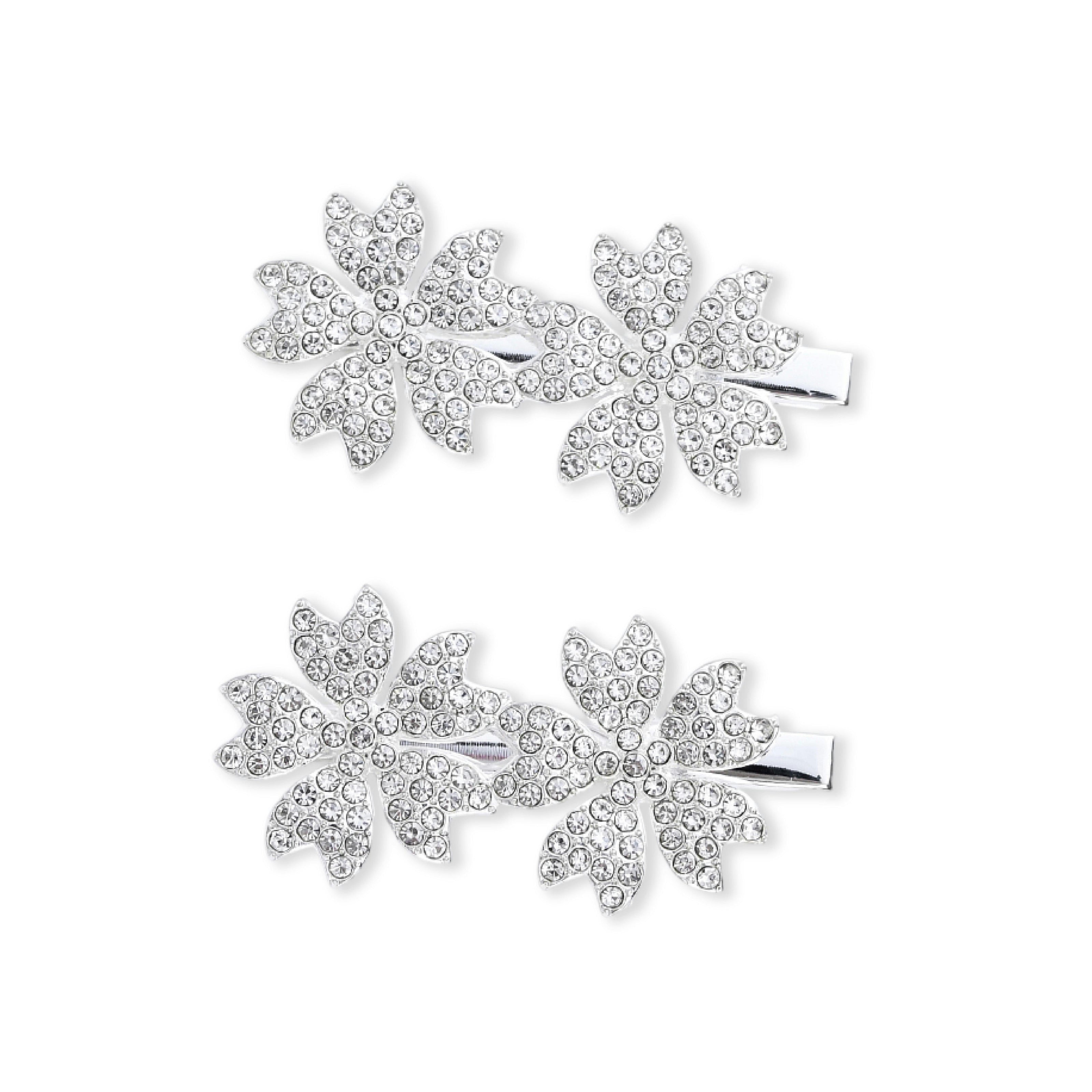 Crystal Petal Hair Pin Trio