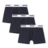 Navy 3-Pack Logo Boxer Trunks