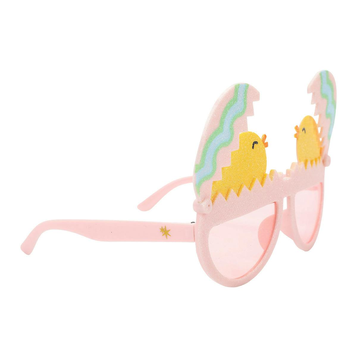 Packed Party Peek-a-Boo Chick Novelty Glasses - Pink Frames with Glitter Chick and Pastel Egg Details, Pink Lenses, and Peep This Gold Text, 5.9x3.5 Inch