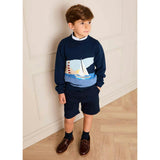 Seaside Postcard Knitted Jumper in Navy (18mths-6yrs)