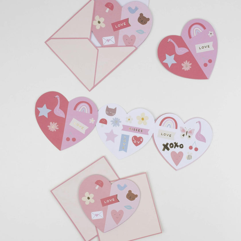 Heart Concertina Valentine Cards