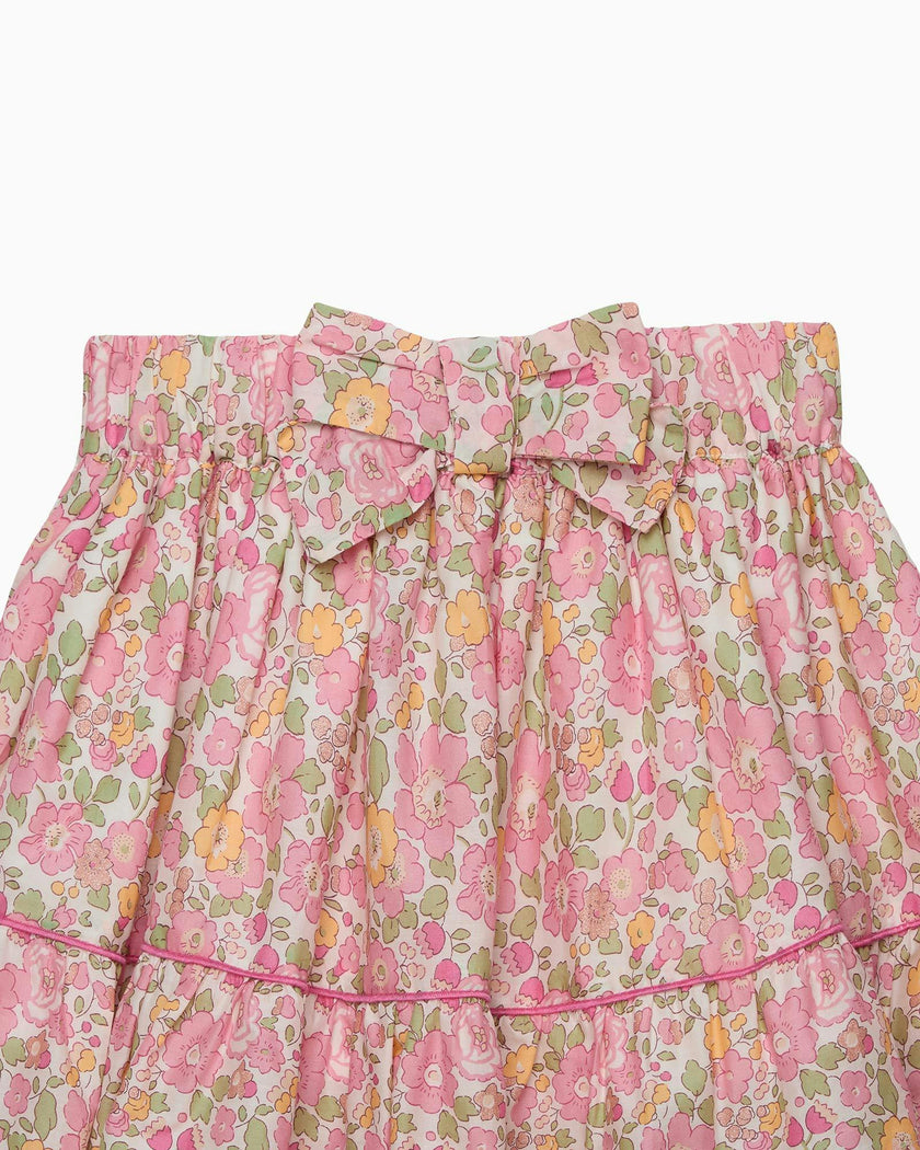 Betsy Bow Tiered Skirt in Peach Sparkle Betsy