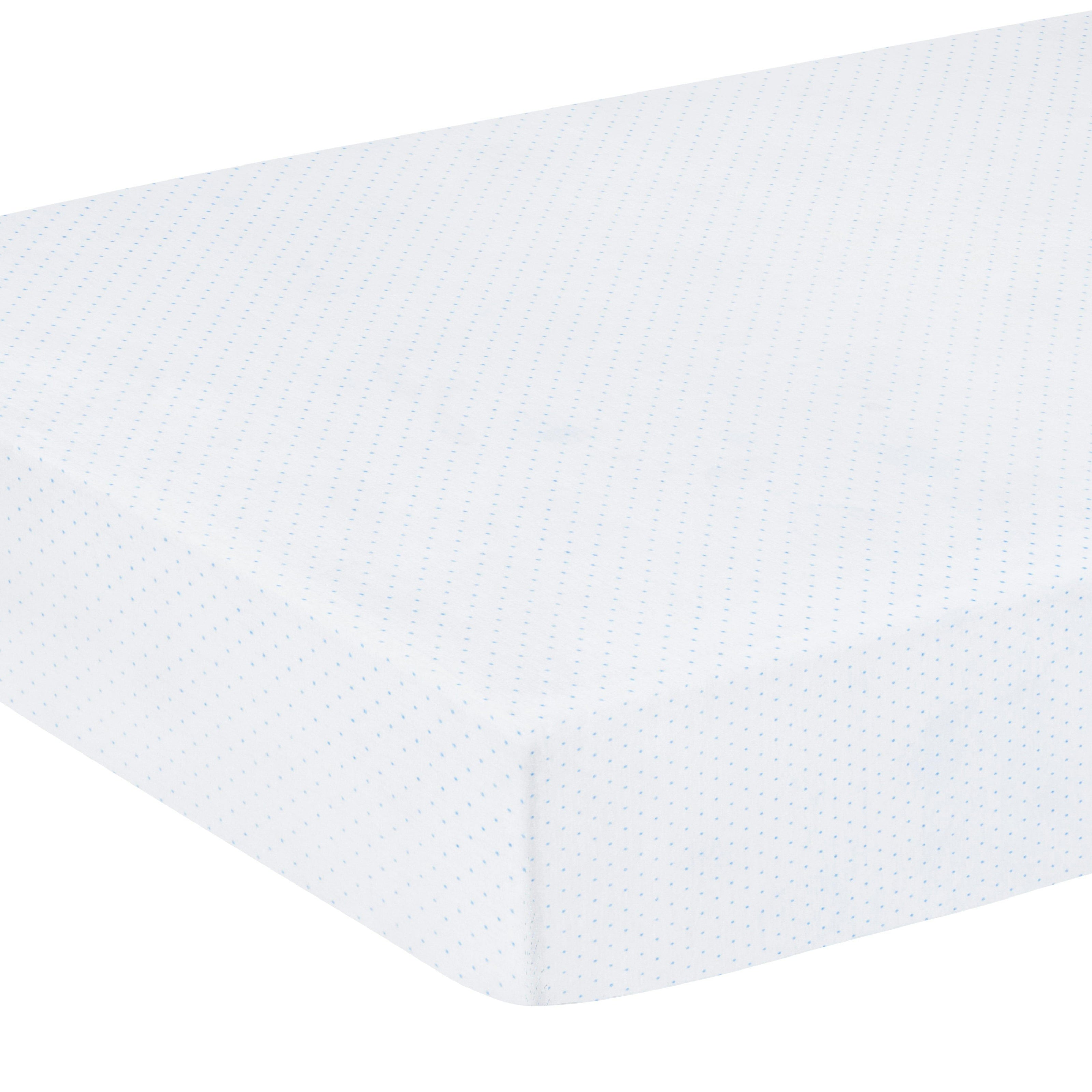 Pima Crib Sheet - Blue Micro Dot