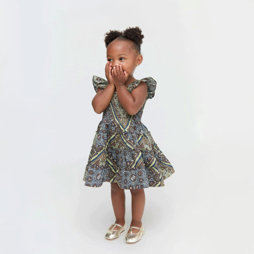 The Tiny Ellie Nap Dress - Olive Equestrian Scarf