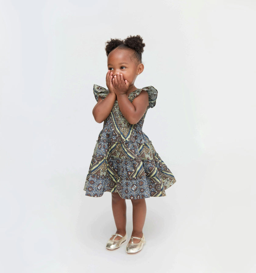 The Tiny Ellie Nap Dress - Olive Equestrian Scarf