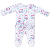 Golf Carts and Flowers - 2 Way Ruffle Back Zipper Footie