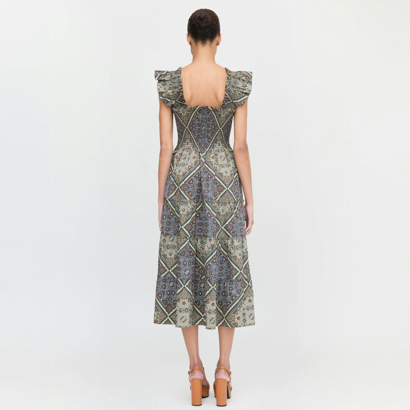 The Ellie Nap Dress - Olive Equestrian Scarf