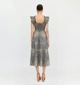 The Ellie Nap Dress - Olive Equestrian Scarf