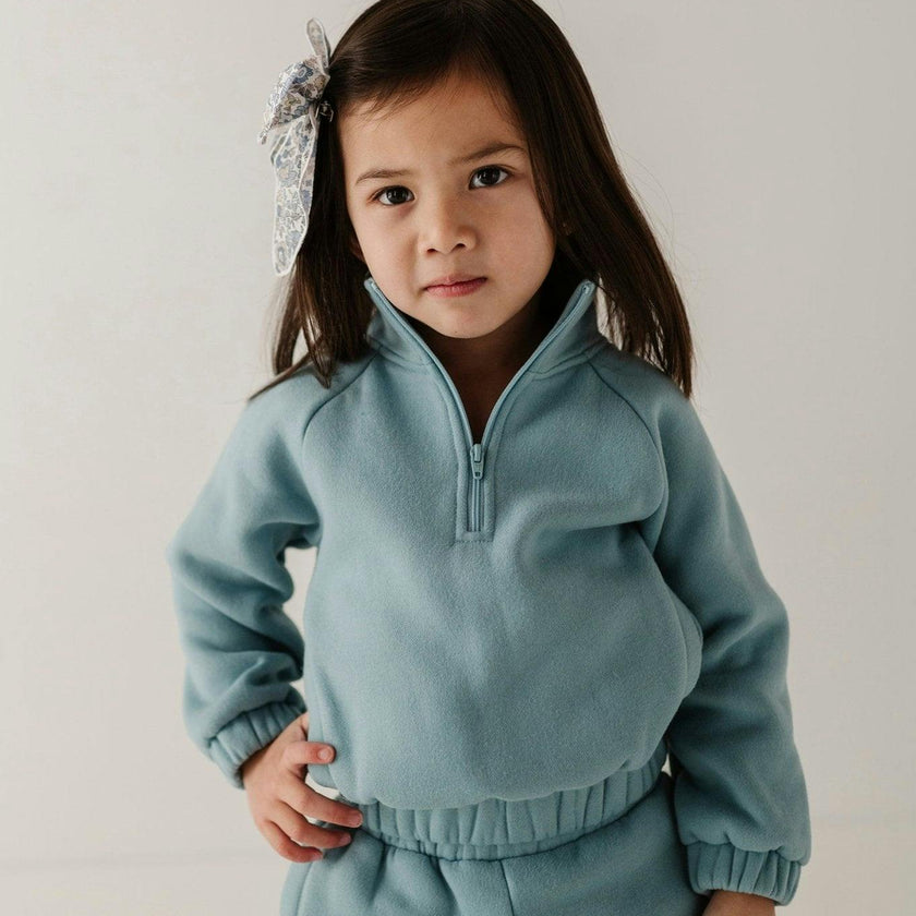 Fleece Zip Set Heather Gray