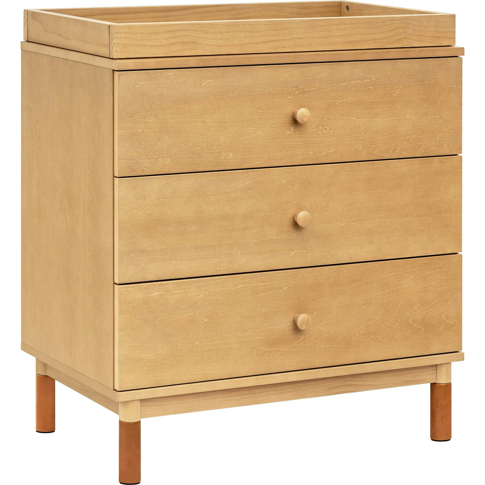 Gelato 3-Drawer Changer Dresser with Vegan Tan Leather Feet