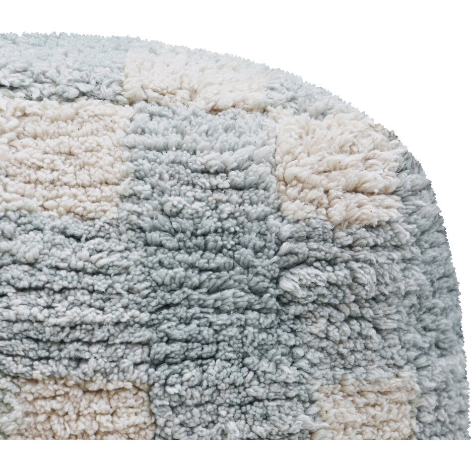 Vichy Plush Tablecloth-Inspired Pouf