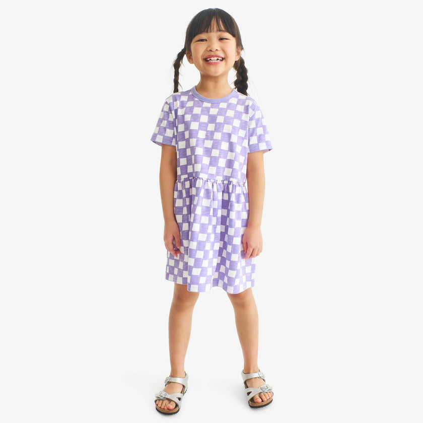 Clearance kids check easy dress