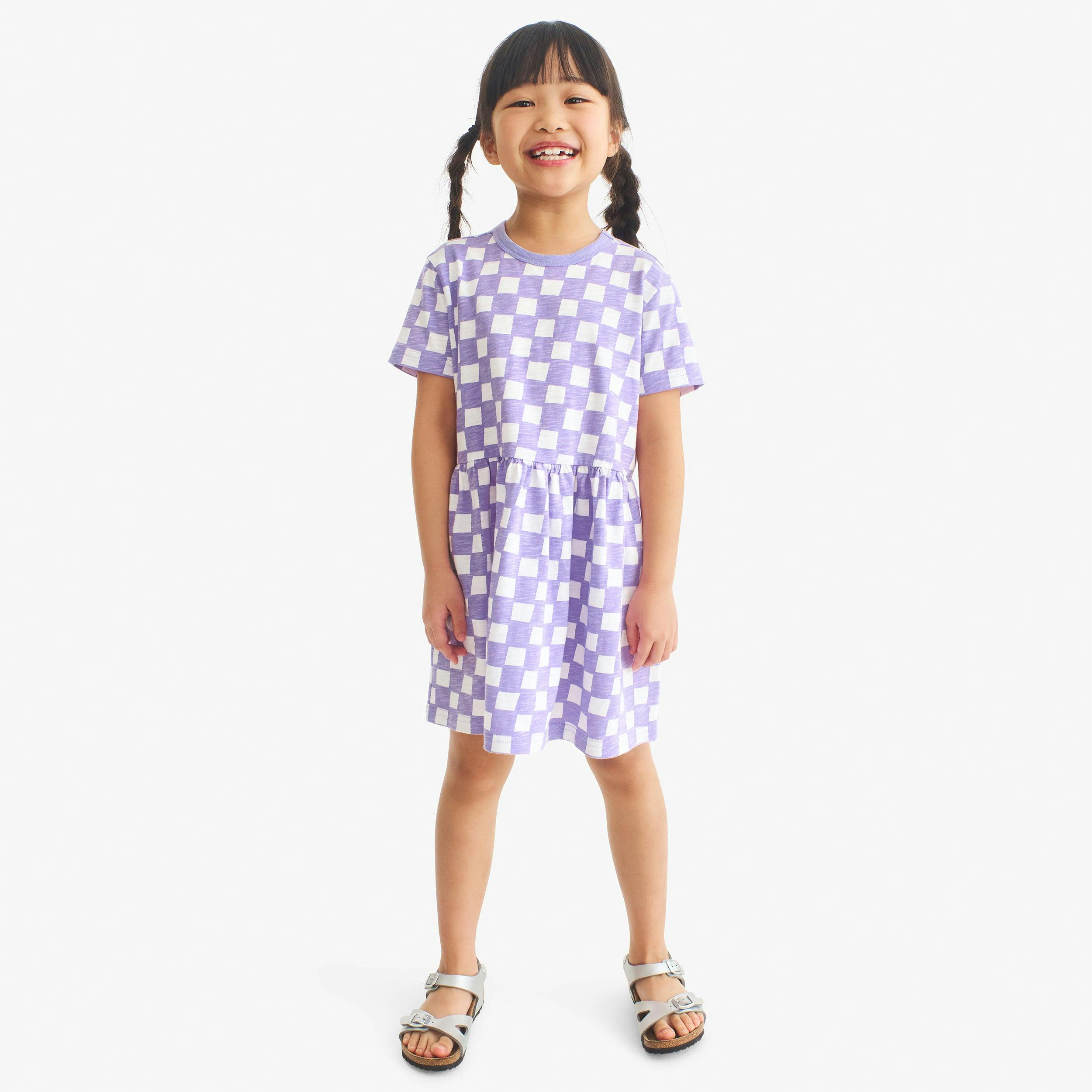 Kids check easy dress