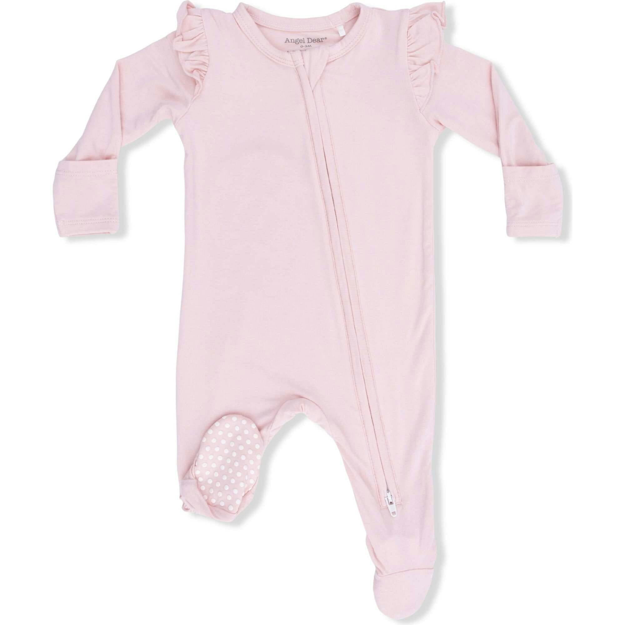 Solid Lotus - 2 Way Ruffle Sleeve Zipper Footie