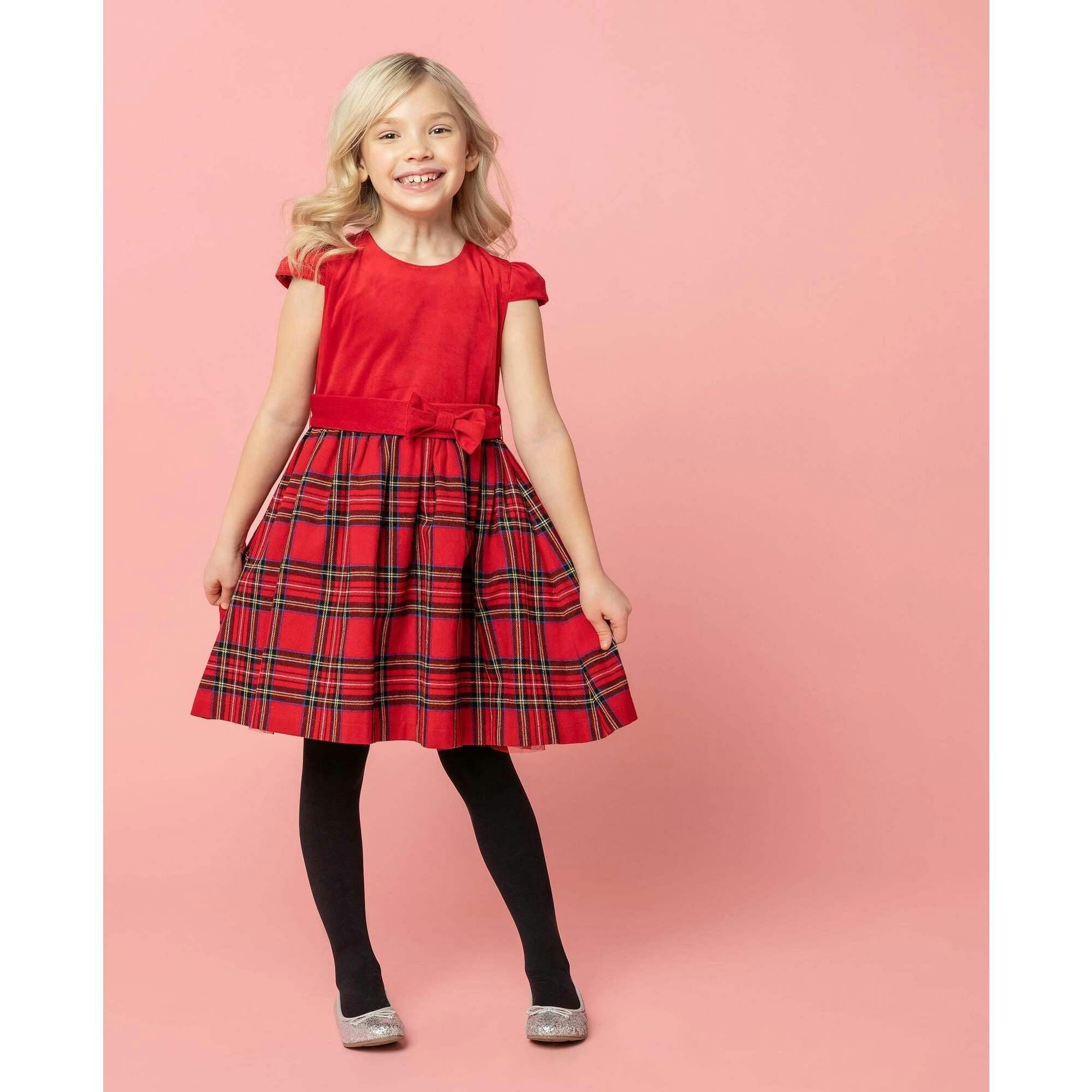 Diana Velvet & Tartan Party Dress