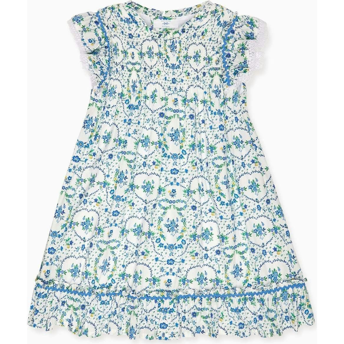 Nicky Hilton x La Coqueta Blue Bow Floral Lily-Grace Girl Empire Dress