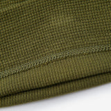 Olive Waffle Knotted Beanie Hat