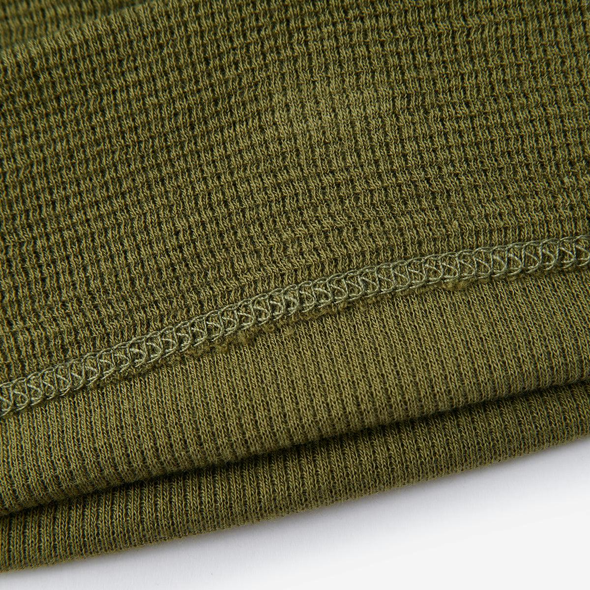 Olive Waffle Knotted Beanie Hat